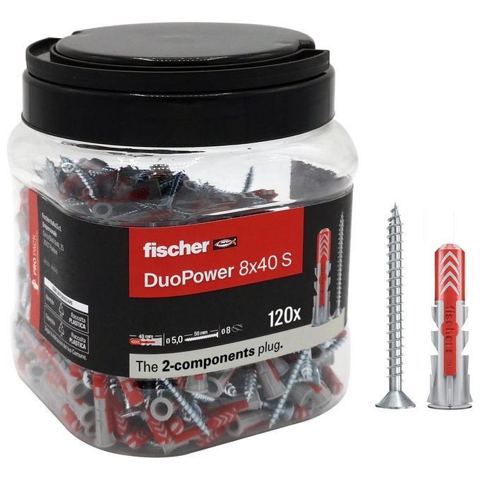 Fischer Tassello Duopower 8x40 S Vite Propack 120 Pezzi
