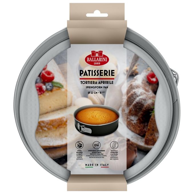 Ballarini Stampo Torta Apribile cm 22 Patisserie Antiaderente Alta Resistenza Ideale per Dolci e Torte