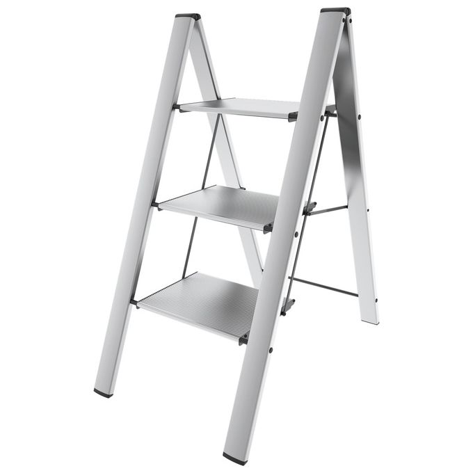 Colombo New Scal G300A03W Leonardo 3 Sgabello Scala Pieghevole Alluminio 3 Gradini Portata 150 Kg colore Silver