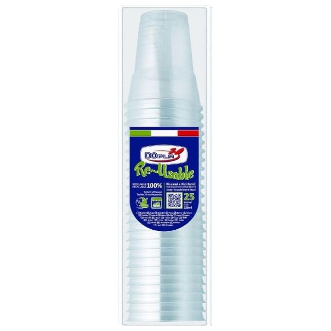 Dopla Re-Usable Bicchiere Diamant 250cc 25 Pezzi