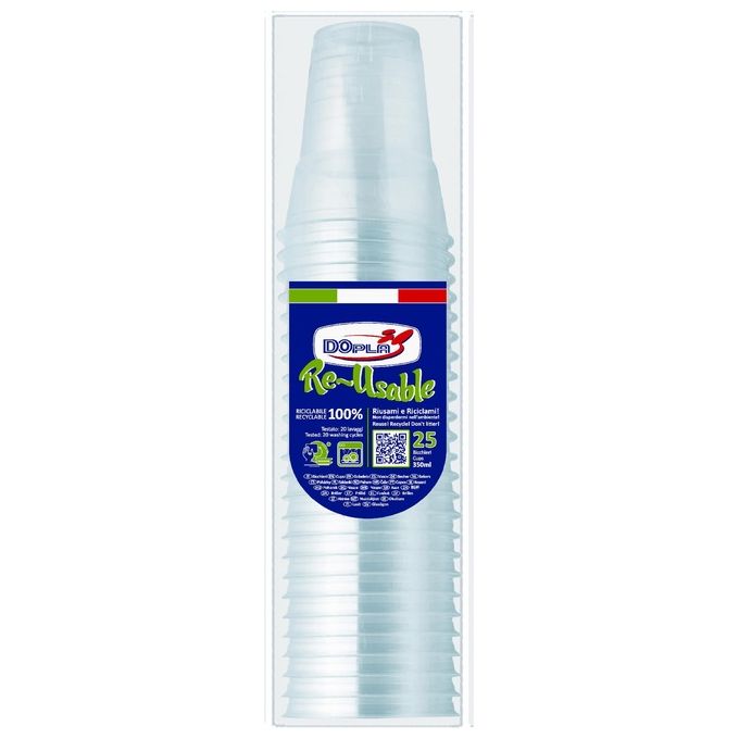 Dopla Re-Usable Bicchiere Diamant 350cc 25 Pezzi