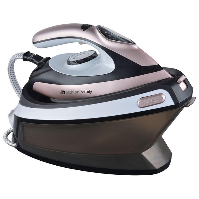 Melchioni Family INFINITY Ferro a caldaia Erogazione continua di vapore Serbatoio acqua 1.5 Litri 2000W Piastra in Ceramica Display LED Impugnatura Ergonomica Autonomia Illimitata