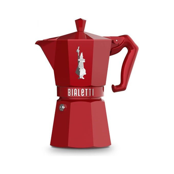 Bialetti 9056 Moka Exclusive Moka 6 tazze in alluminio con guarnizione in silicone colore Rosso