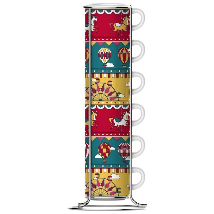Bialetti Set Tazzine Ngd24003 6 Pezzi Impilabili Design Natalizio Premium