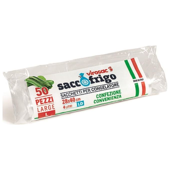 Virosac Sacchetti per Freezer in Busta 50 Pezzi 28x40cm