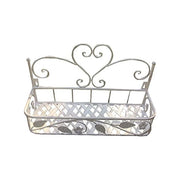 Vigor Portafiori Ferro Battuto Bianco Fioriera 1 Piano da Parete o Appoggio