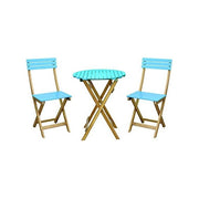 Vigor-Blinky Set Arredo Giardino Paride Legno Azzurro 3 Pezzi