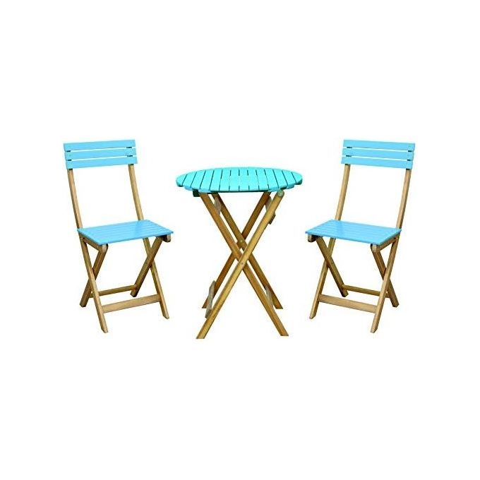 Vigor-Blinky Set Arredo Giardino Paride Legno Azzurro 3 Pezzi
