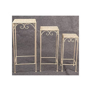 Vigor Portafiori in Ferro battuto Mika Set 3 Sgabelli