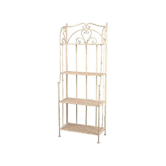 Vigor Scaffale in Ferro Battuto Bianco 4 Piani