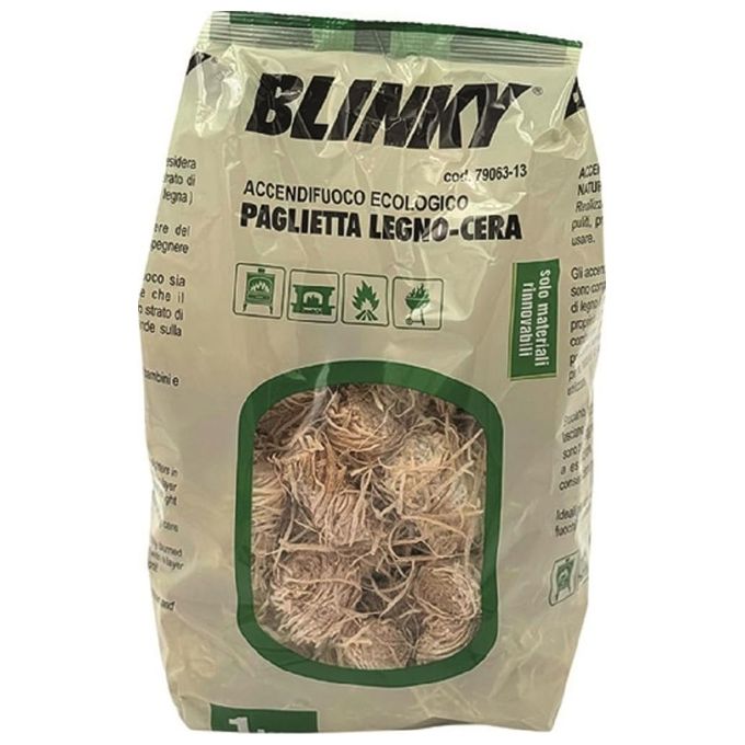 Blinky Accendifuoco Ecologico Paglietta Legno-Cera Sacco 1Kg