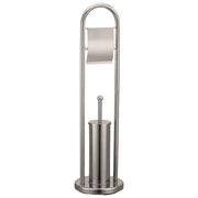 Vigor Portascopino Wc Inox con Portarotolo H. 80cm