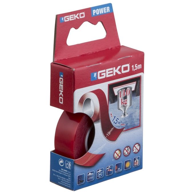Geko Nastro Biadesivo Acrilico Power 19mm x 1.5mt