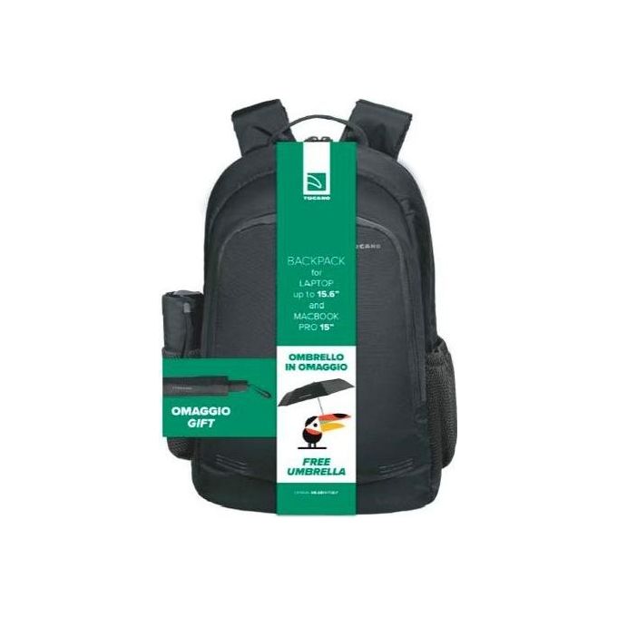 Tucano Bundle Zaino Forte per Notebook 15,6'' con Ombrello
