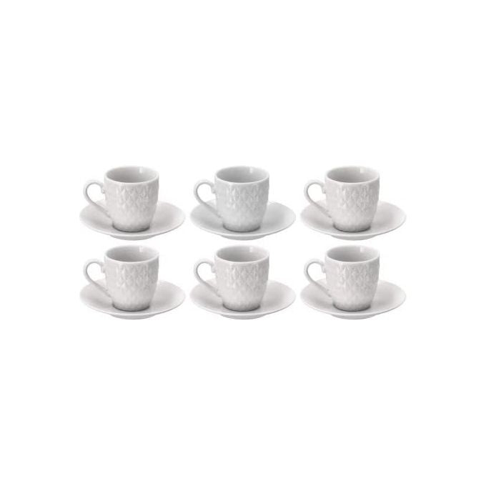 Ad Tazza da Caffe' in Porcellana Rombi 6 Pezzi