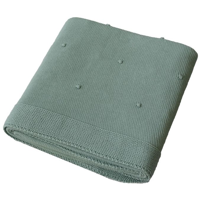 Italbaby Coperta Lettino 020 2200 04 Morbido Pois in Salvia Perfetta per il Comfort dei Piu' Piccoli