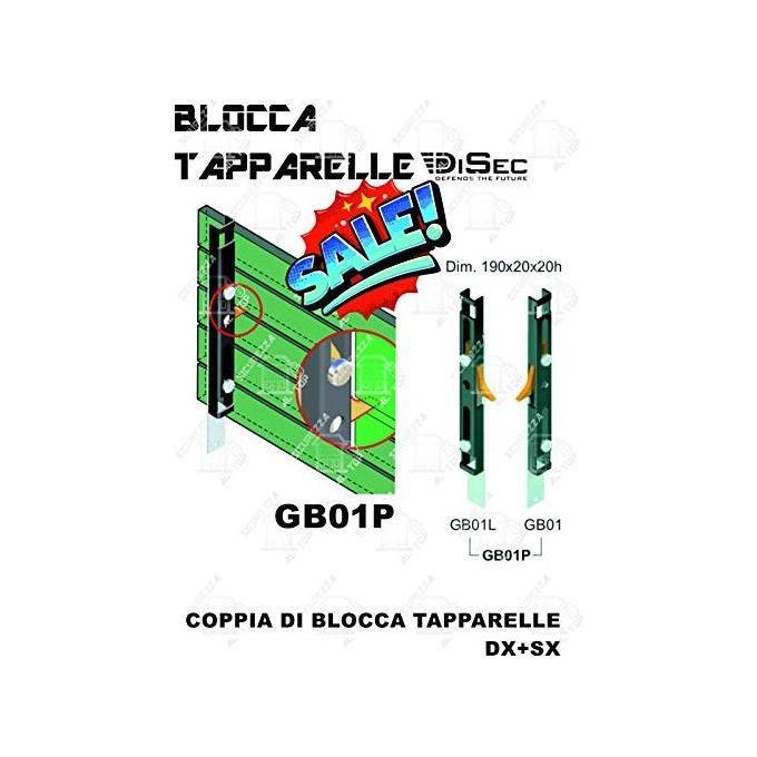 Disec Bloccatapparella Giblock Acciaio Nero Con Viti 190X20X20H Coppia