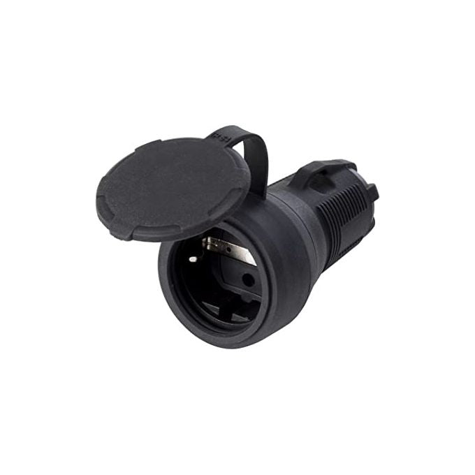 Rosi Presa Schuko 16AT Nero Gomma Ip54