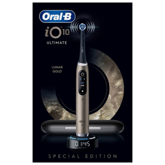 Oral-B 80857438 iO 10 Spazzolino elettrico con display interattivo 10 modalita' autonomia 14 giorni colore Lunar Gold