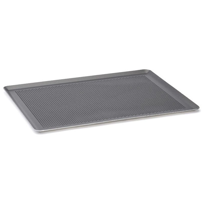 De Buyer 8162.40 Teglia da Forno Alluminio Antiaderente Perforata 40x30 cm colore Nero
