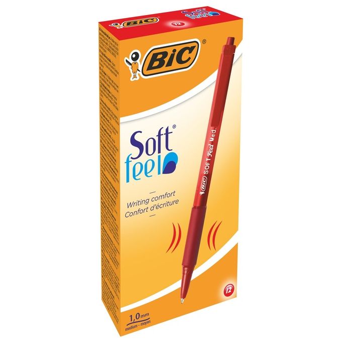 Bic Cf12 penna Sfera Softfeel Clic Rosso