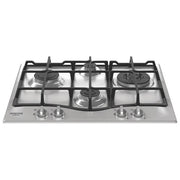Hotpoint 869991734490 PCN R641N T-IX-HA Piano cottura Gas 60 cm 4 fuochi di cui 1 tripla corona griglie in ghisa lavabili in lavastoviglie colore Acciaio inox