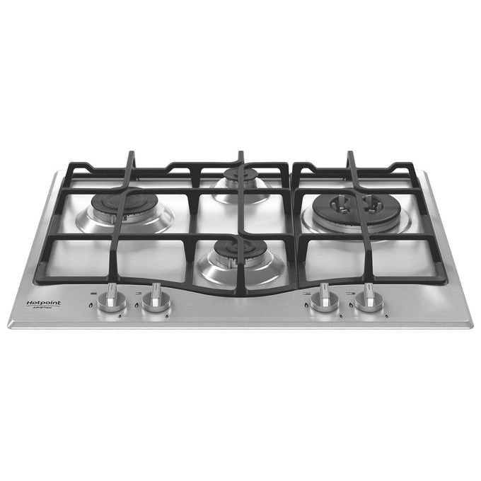 Hotpoint 869991734490 PCN R641N T-IX-HA Piano cottura Gas 60 cm 4 fuochi di cui 1 tripla corona griglie in ghisa lavabili in lavastoviglie colore Acciaio inox