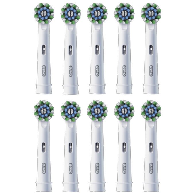 Oral-B EB50RX Pro Cross Action Testine per Spazzolino 10 Pezzi Setole a X Indicatore Usura colore Bianco