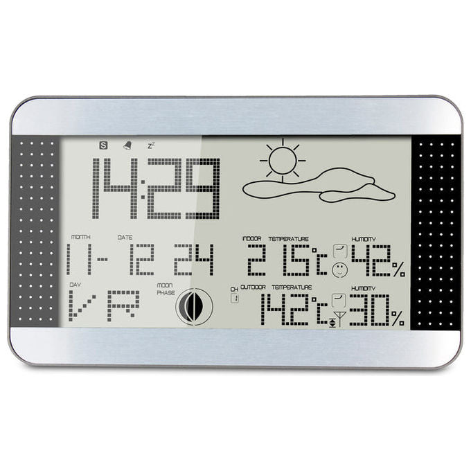 Alecto 8712412533152 WS-1700 Stazione Meteorologica con Sensore Esterno Wireless Display LCD 19,6 cm (7.7'') colore Nero Argento