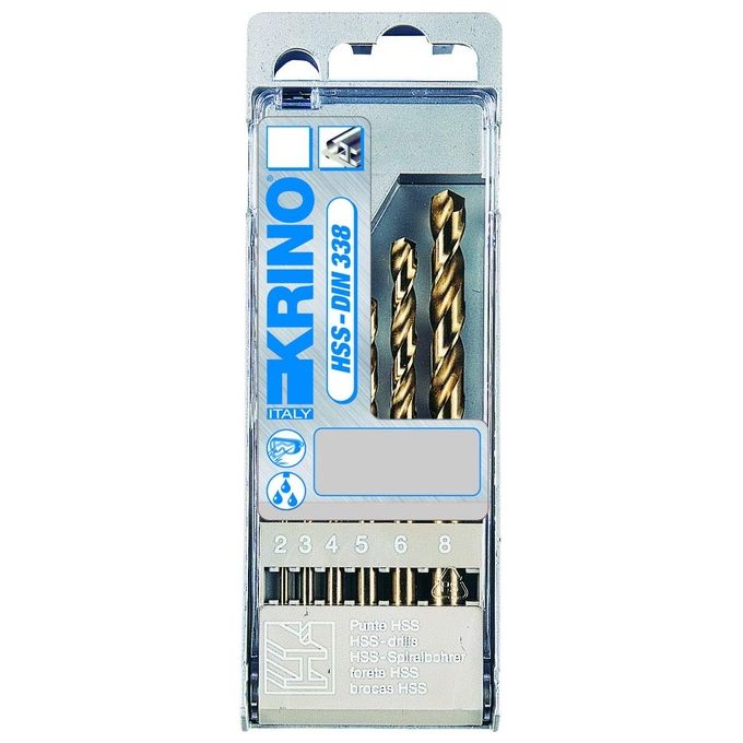 Krino Punte Hss Cobalto 5 per Cento Sr 6 Pezzi 2mm
