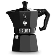 Bialetti 8006363040471 Moka Exclusive Caffettiera 3 tazze in alluminio con guarnizione in silicone colore Nero