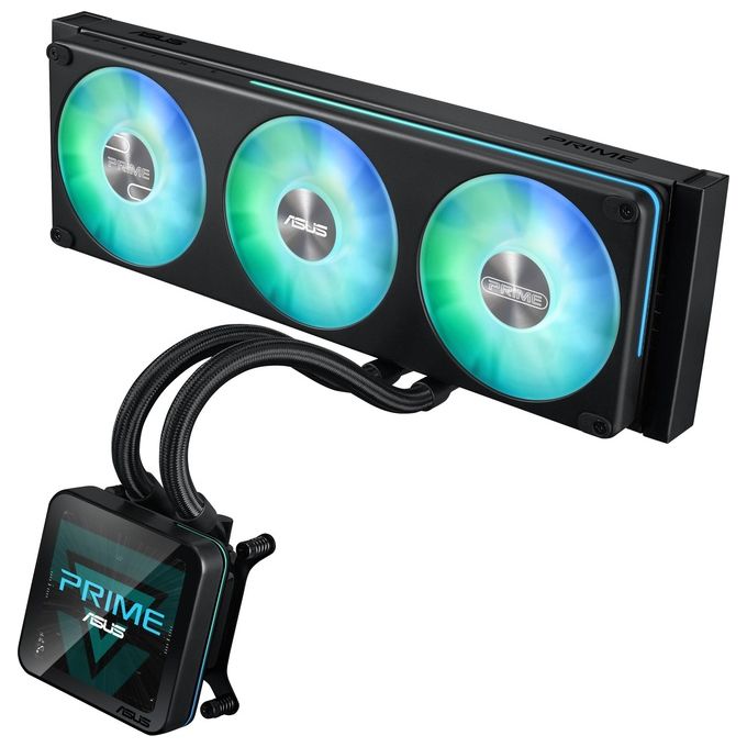 Asus COMPONENTS 90RC01W1-B0EAY0 PRIME SLC II Dissipatore a Liquido 360 mm Display IPS 3.95'' Ventole ARGB preinstallate colore Nero