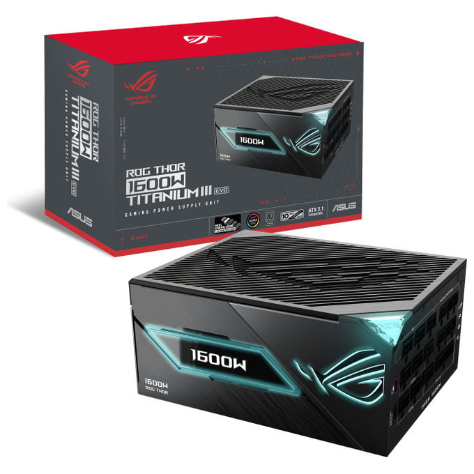 Asus 90YE00VB-B0NA00 ROG-THOR-1600T3-GAMING-EVO Alimentatore per Computer 1600 W 80 PLUS Titanium ATX Grigio
