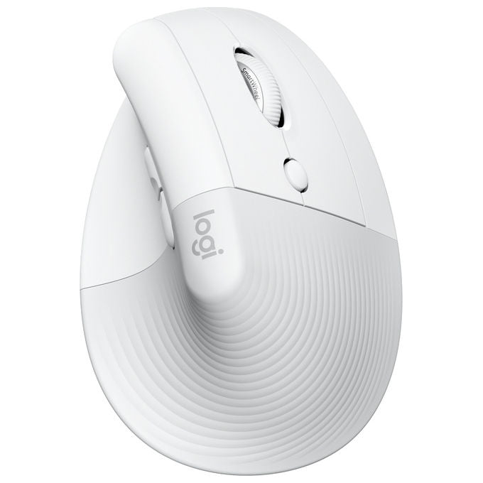 Logitech 910-006496 Lift Mysz Biurowa Prawor?czna RF Wireless Bluetooth 4000 DPI Przyciski Dostosowalne Klikanie Ciche Kolor Bia?y