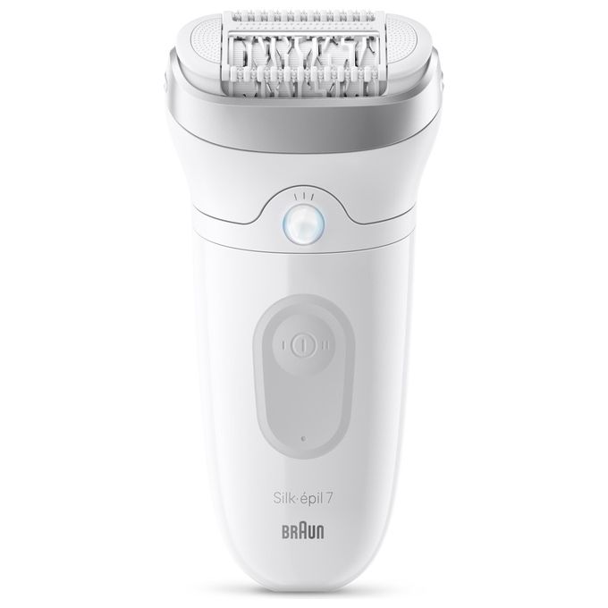 Braun SE7-000 Silk-épil 7 Epilatore Wet and Dry 40 pinzette MicroGrip Testina larga SmartLight colore Argento