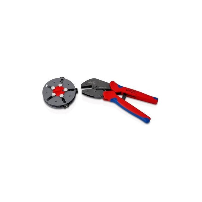Knipex 973303 MultiCrimp Crimpzange Wechselmagazin 0,25 - 6,0 mm² 24 - 10 AWG brünierter Stahl 250 mm Farbe Silber