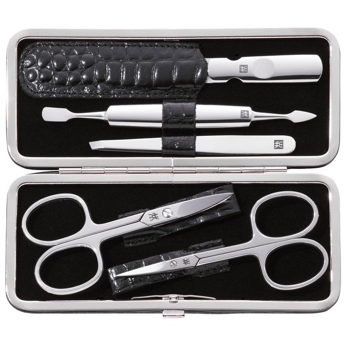 Zwilling CLASSIC INOX Set per Manicure Coccodrillo Nero 5 Pezzi