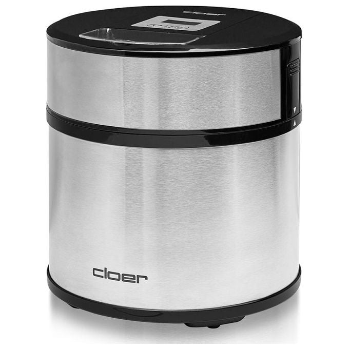 Cloer 9959 Gelatiera per Gelato e Sorbetto Capacita' 1,5 L Display LED Scocca in Metallo colore Argento