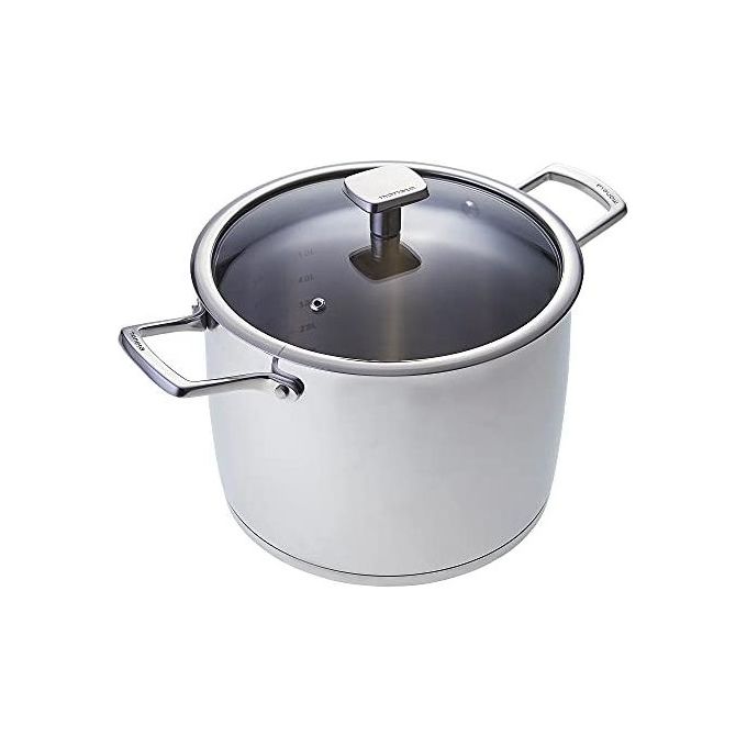 Moneta Accordo Pentola con Coperchio in Acciaio Inossidabile per Ogni Piano Cottura 24cm
