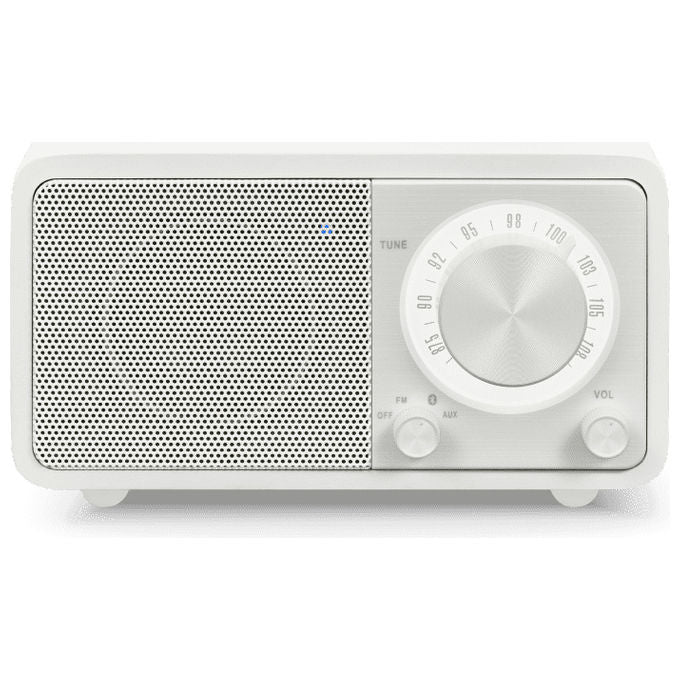 Sangean WR-7 Genuine Mini Radio portatile Bluetooth FM batteria ricaricabile 36 ore colore bianco opaco