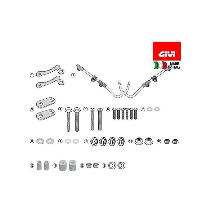 Givi A6109A Kit attacchi specifici per parabrezza Like 125-150 17-18
