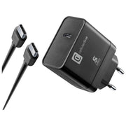 Cellular Line Super Fast Charger Kit PD 45W Caricabatterie da Rete USB-C 45W con cavo USB Type-C 1mt Nero