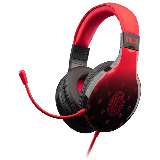 Qubick Cuffie Gaming Acmu0209 Multipiattaforma Edizione Milan Devils Black