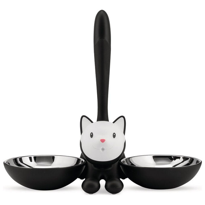 Alessi AMMI09B Ciotola per Gatti Tigrito in Acciaio Inox e Resina Termoplastica 550 ml colore Nero