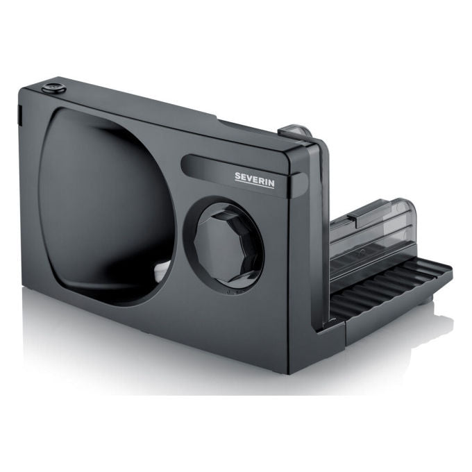 Severin AS 9578 Affettatrice Universale Compatta Motore DC 100 W Spessore Taglio Regolabile 0-15 mm Base Pieghevole Colore Nero