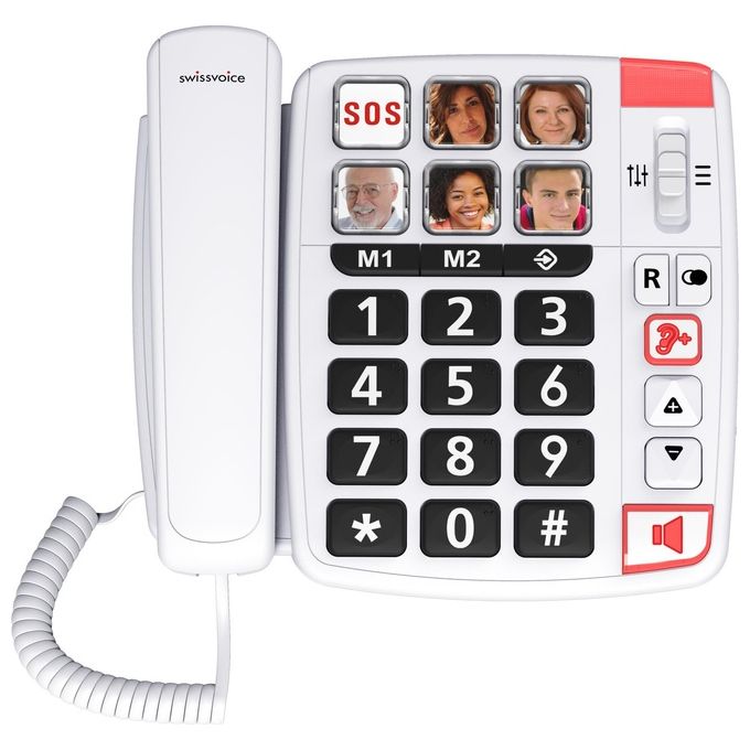 SwissVoice ATL1418644 Xtra 1110 Telefono analogico con vivavoce e tasti grandi per anziani colore Bianco
