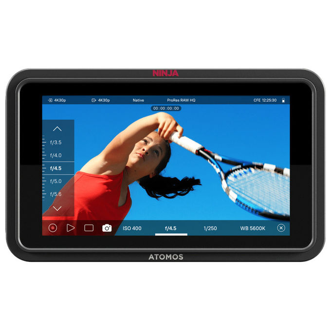 Atomos ATOMNJTX01 Ninja TX Monitor-Recorder 5'' 1500 nit HDMI 2.0 e 12G-SDI ProRes RAW fino a 8K Wi-Fi 6E colore Nero