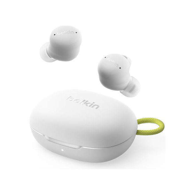 Belkin AUC017 SoundForm Isolate Auricolari Isolamento Acustico Cancellazione Rumore Attiva 45dB Resistenza IPX5 34 Ore Batteria con Custodia Ricarica Colore Grigio