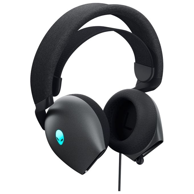 Alienware AW520H Cuffie da Gaming con Audio Hi Res e Dolby Atmos Microfono Retrattile con Cancellazione del Rumore Cuscinetti in Memory Foam Connessione USB e Jack 3 5 mm Illuminazione RGB AlienFX colore Grigio