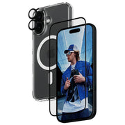 PanzerGlass B1291+2861+1283 3-in-1 Protection Bundle per iPhone 16 con HardCase MagSafe Schermo Ultra-Wide Fit e Protezione Fotocamera HoopsTM colore Nero